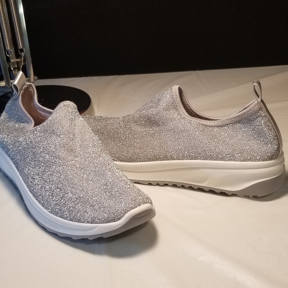 Silver glitter sneakers